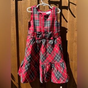 The Children's Place Girls Plaid Satin Tiered Fit & Flare Party Dress Size 6 NWT